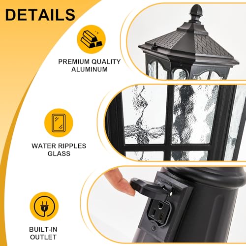 Dusk to Dawn Outdoor Post Lights with Outlet