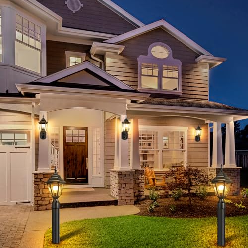 18" Updated Large Dusk to Dawn Outdoor Post Lights