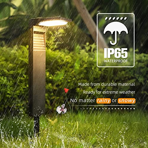 Solar Pathway Lights 4 Pack with Warm White and Cool White Mode (4 Count)