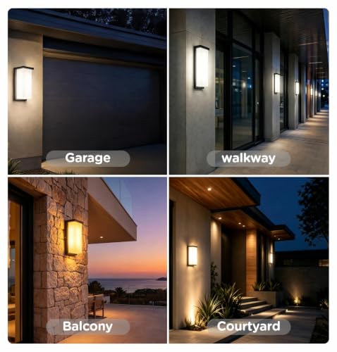 8 Inch Outdoor Wall Light (Black,1 Pack / 8 Inch)