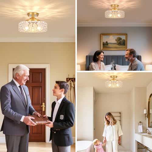 Gold Semi Flush Mount Ceiling Light