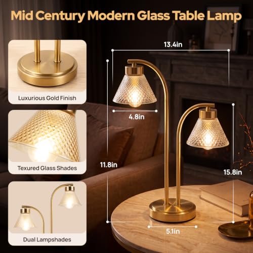 Mid Century Modern Gold Lamp for Bedroom