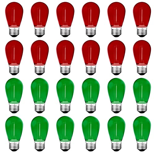 S14 Colored LED String Light Bulbs (24 Count)