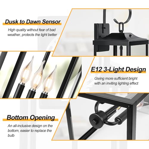 24" Extra Large Dusk to Dawn Exterior Lighting Fixtures (2 Count)
