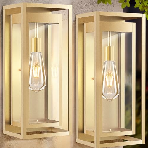 19 Inch Gold Outdoor Wall Light Fixtures
