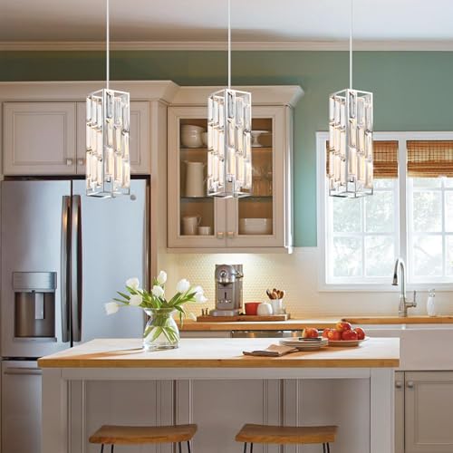 Modern 1 Light Crystal Pendant Light Kitchen Island (2 Count)