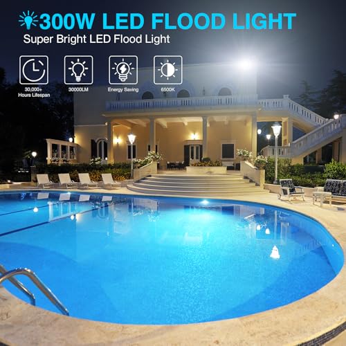 2 Pack 300W LED Flood Light Outdoor (2 Count)
