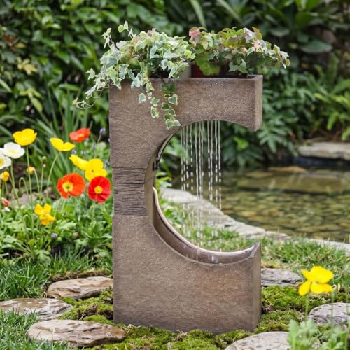 28H Modern Outdoor Water Fountain with LED Light