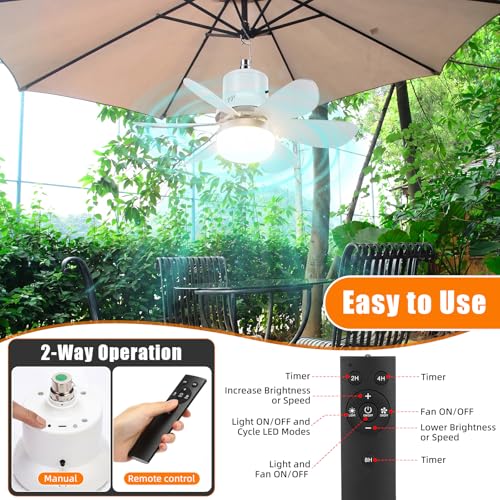 1 Set Solar Powered Ceiling Fan with Light