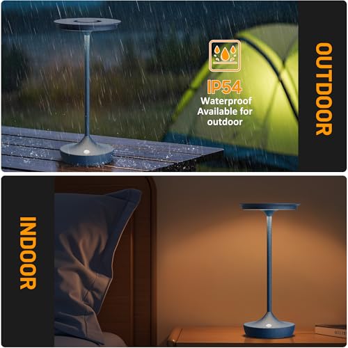 LED Cordless Table Lamp 6000mAh Rechargeable Battery Outdoor Light Blue