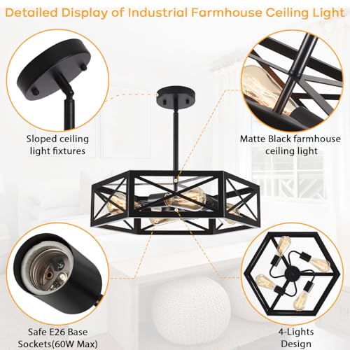 Black Semi Flush Mount Ceiling Lights