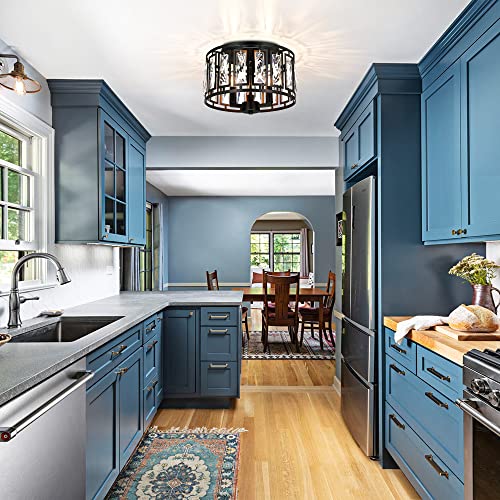 3 Light Crystal Black Ceiling Light