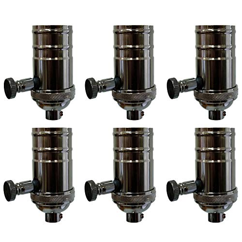 Vintage Turn Knob Dimmer Lamp Socket for Incandescent LED Bulbs (6 Count)