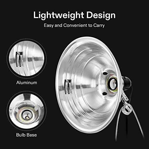 2 Pack Clamp Lamp Light with Detachable 8.5 Inch Aluminum Reflector (2 Count)