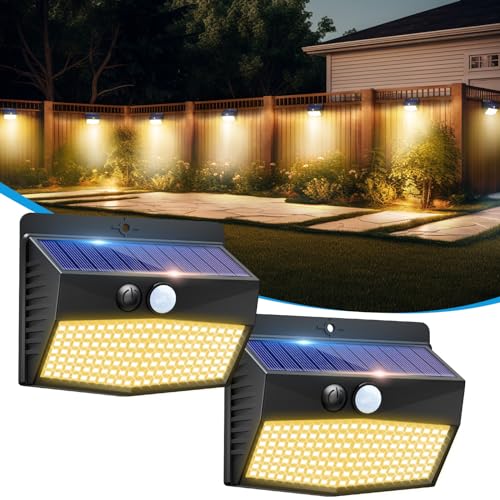 2 Pack Solar Lights Outdoor Motion Sensor with 3 Lighting Modes (2 Count)