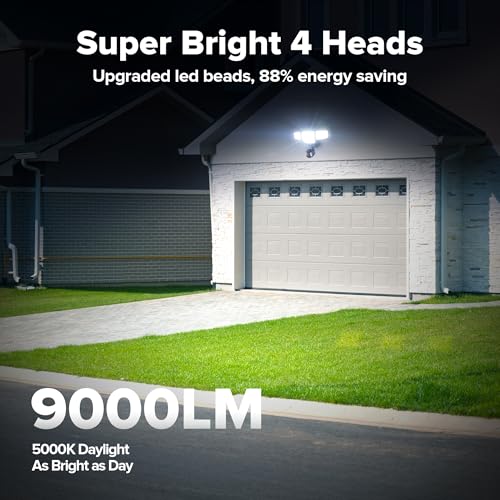80W 9000LM LED Security Lights Motion Sensor Outdoor Lights (2 Count)