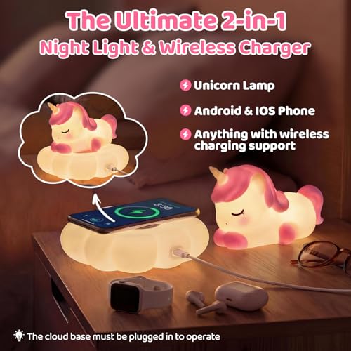 Huggwaii Squishy Cloud Unicorn Night Light for Kids