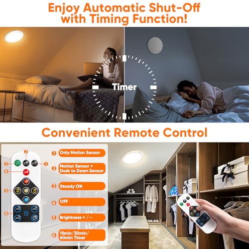 Rechargeable Motion Sensor Ceiling Light (8 Count)