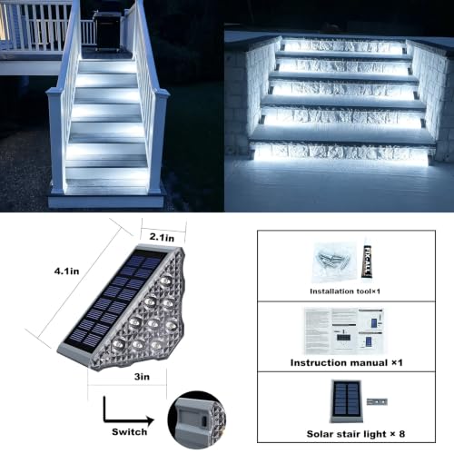 Solar Stair Lights 8 Pack (8 Count)