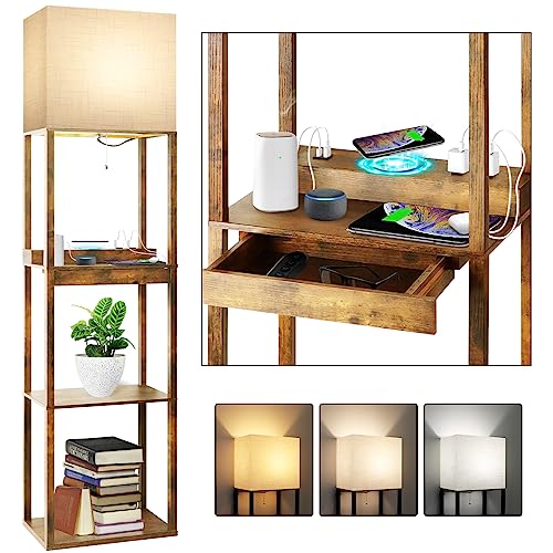 Floor Lamp with Shelves