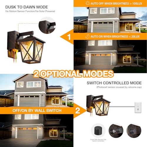 Porch Light with GFCI Outlet Aircraft Grade Aluminum Alloy Bronze 1PC