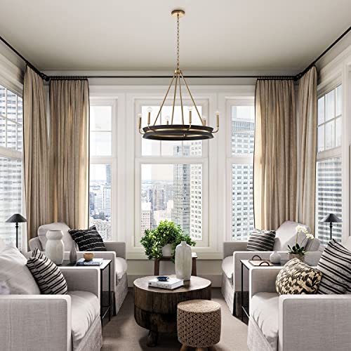 Capital Lighting 447361KR Finn Modern Farmhouse Handcrafted Mango Wood Round Chandelier