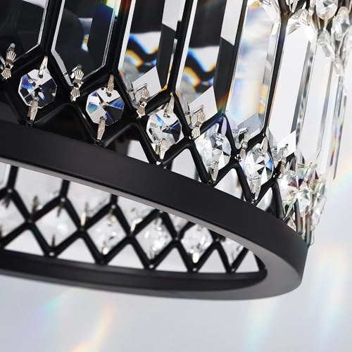 12.6" Crystal Semi Flush Mount Ceiling Light Fixture