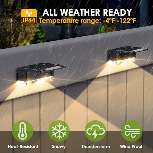 Solar Fence Lights Outdoor (12 Count)