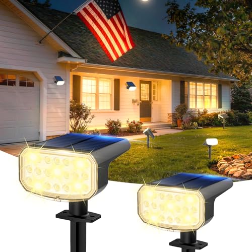 Solar Spotlights Outdoor Waterproof with Focus Beam (2 Count)