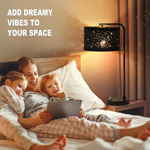 Bedside Table Lamp with USB C+A Ports