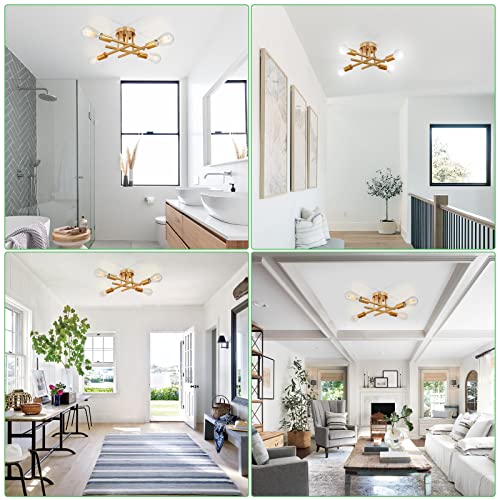 4 Light Semi Flush Mount Ceiling Light