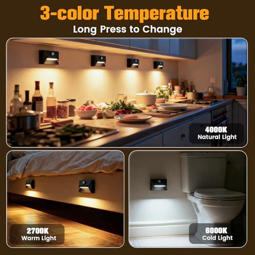 Motion Sensor Rechargeable Stair Lights (4 Count)