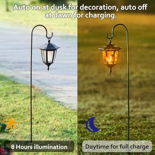 4 Pack Solar Flame Hanging Lights Outdoor (4 Count)
