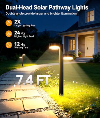 Bright Solar Pathway Lights Outdoor (6 Count)