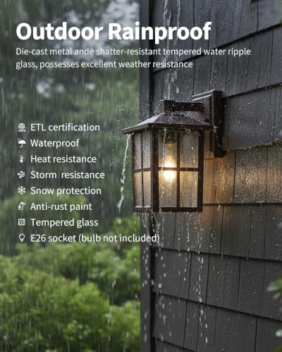 Brown Outdoor Waterproof Modern Patio Wall Light Fixtures Set of 2 (2 Count)