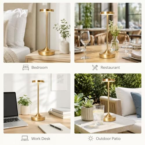 2 Pack Rechargeable Cordless Table Lamps 6000mAh LED Battery Table Light