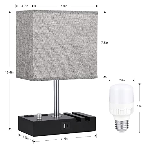 Bedside Table Lamp for Bedroom Nightstand