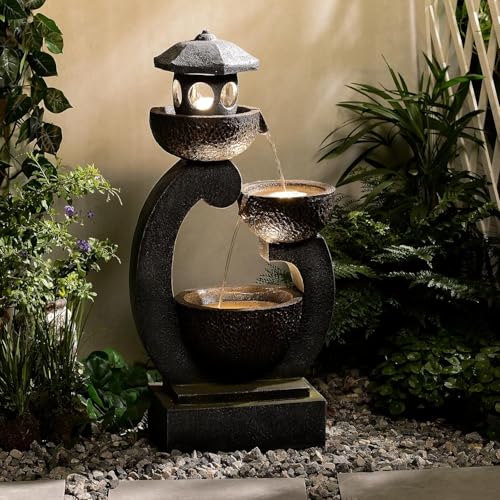 35.5" H Water Fountain Outdoor Garden 3