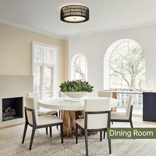 15.7" Black Flush Mount Ceiling Light