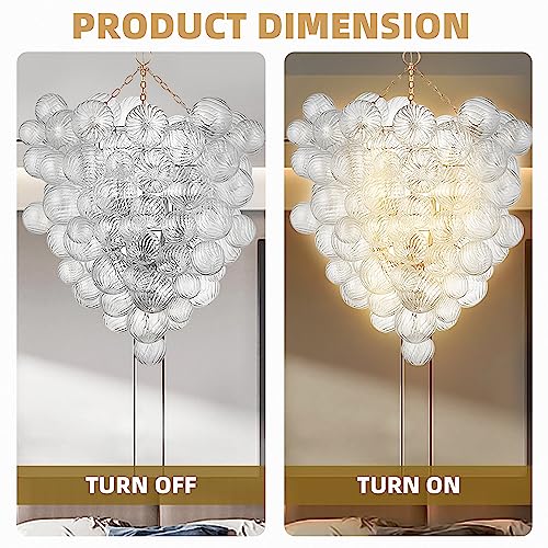 Bubble Ball Swirled Glass Chandelier Large