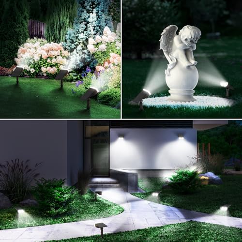 Solar Lights Outdoor Waterproof Landscape Spotlight Daylight 4 Pack (4 Count)