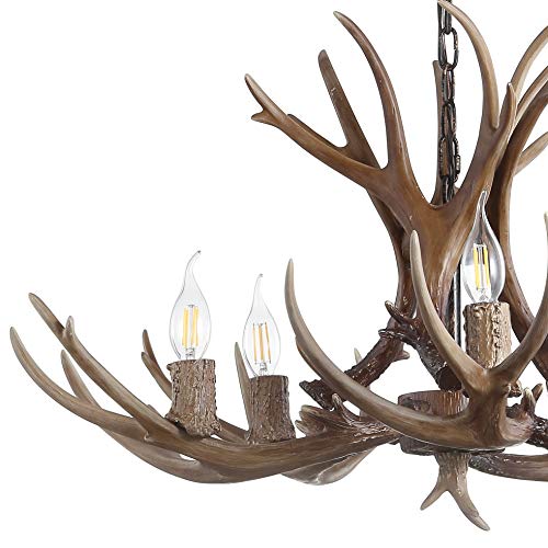 Eldora 5 Light Resin Antler Chandelier 30"