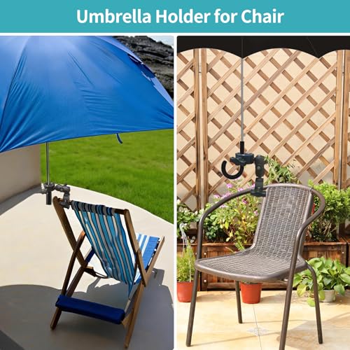 Double Clamp Mount Umbrella Chair Clamp with 360° Magic Arm