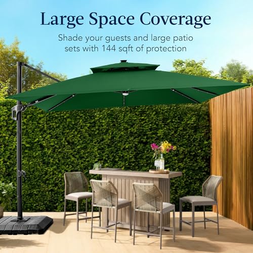 12x12ft LED Cantilever Patio Umbrella w