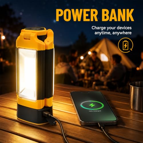 12000mAh Rechargeable Camping Light with Stand 73.2''