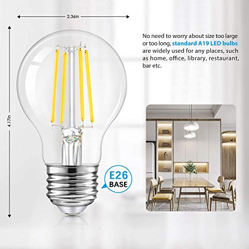 LED A19 Dimmable Light Bulbs 100W Equivalent (6 Count)