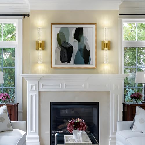 Gold Wall Sconces Set of Two Battery Operated
