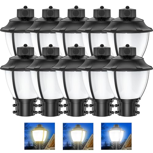 10Pack LED Post Top Light Dusk to Dawn Photocell 80W 60W 48W Adjustable