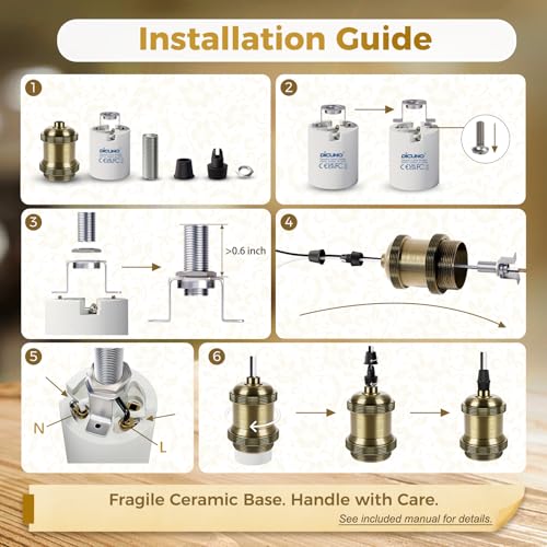 E26 Edison Vintage Lamp Socket for DIY (4 Count)
