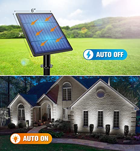 Metal Solar Spot Lights Outdoor with 9.8ft Cable Solar Powered Landscape Lighting Low Voltage IP65 Waterproof Auto On (2 Count)